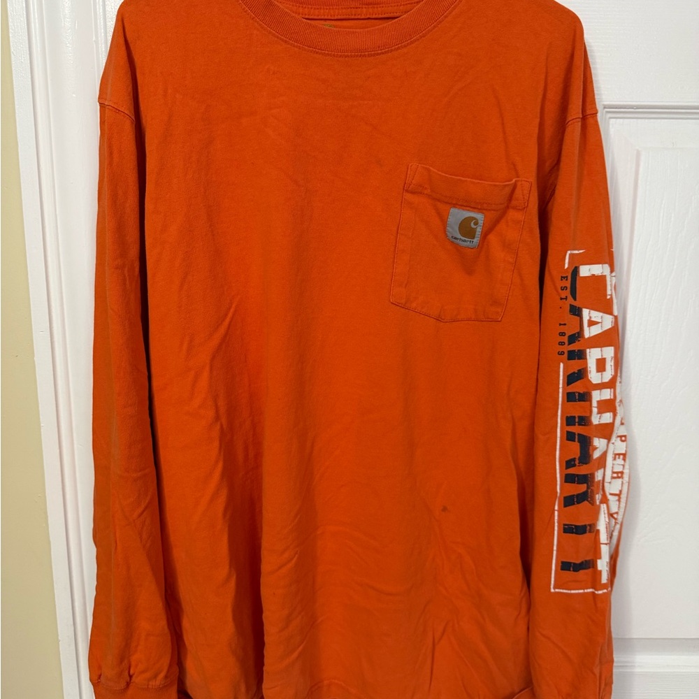 Carhartt Men's Orange Long Sleeve Shirt